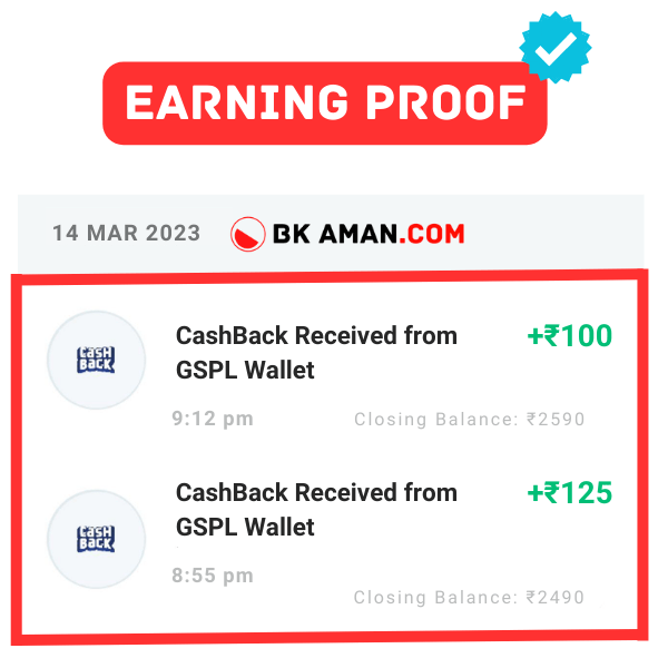 Earning proof |  Payment Proof